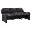 vidaXL Fauteuil de massage inclinable 3places noir brillant similicuir