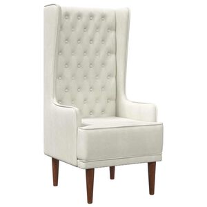 vidaXL Chaise &agrave; dossier haut avec boutons capitonn&eacute;s Cr&egrave;me Velours