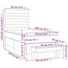 vidaXL Sommier &agrave; lattes de lit avec matelas Noir 90x200 cm Velours