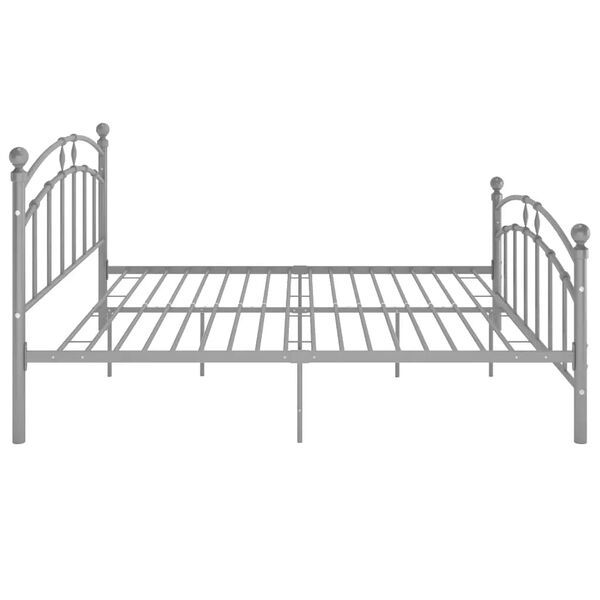vidaXL Cadre de lit sans matelas gris m&eacute;tal 200x200 cm