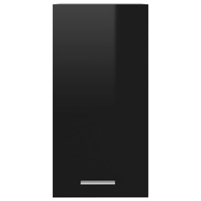 vidaXL Armoire suspendue Noir brillant 29,5x31x60 cm Bois d'ingénierie