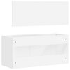 vidaXL Armoire de salle de bain avec miroir blanc bois d'ing&eacute;nierie