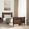 vidaXL Cadre de lit en m&eacute;tal sans matelas ch&ecirc;ne fum&eacute; 75x190 cm