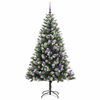 vidaXL Sapin de No&euml;l artificiel &agrave; charni&egrave;re avec neige en flocons