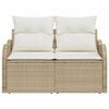 vidaXL Canapé de jardin Beige 121 x 62 x 69cm polyrotin
