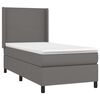 vidaXL Sommier &agrave; lattes de lit avec matelas Gris 90x190 cm Similicuir