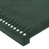 vidaXL T&ecirc;te de lit &agrave; LED Vert fonc&eacute; 183x16x118/128 cm Velours