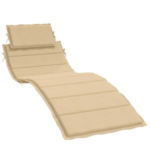 vidaXL Coussin de chaise longue beige m&eacute;lang&eacute; 186x58x4 cm tissu