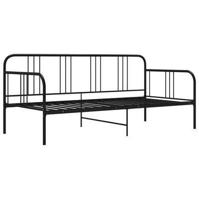 vidaXL Cadre de canapé-lit sans matelas noir métal 90x200 cm