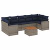 vidaXL Salon de jardin 8 pcs avec coussins gris r&eacute;sine tress&eacute;e