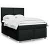 vidaXL Sommier &agrave; lattes de lit avec matelas Noir 140x200 cm Tissu