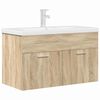 vidaXL Armoire lavabo de salle de bain et vasque et robinet int&eacute;gr&eacute;s