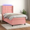 vidaXL Sommier &agrave; lattes de lit matelas et LED Rose 100x200 cm Velours