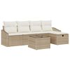 vidaXL Ensemble de Canap&eacute;s avec coussin avec stockage Beige polyrotin
