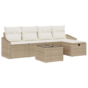 vidaXL Ensemble de Canap&eacute;s 6 pc Beige polyrotin
