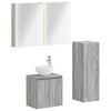 vidaXL Ensemble de mobilier de salle de bain 4 pcs Sonoma gris