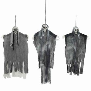 vidaXL Fant&ocirc;me Suspendu Halloween 3 pcs Noir 66 x 110 cm Polyester