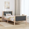 vidaXL Cadre de lit avec t&ecirc;te de lit Gris fonc&eacute; 100 x 200 cm tissu