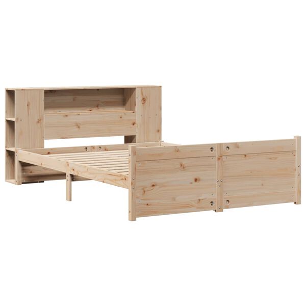 vidaXL Lit biblioth&egrave;que sans matelas 135x190 cm bois de pin massif