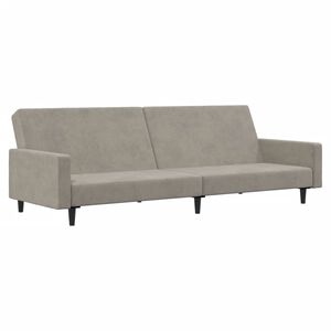 vidaXL Canap&eacute;-lit &agrave; 2 places gris clair velours
