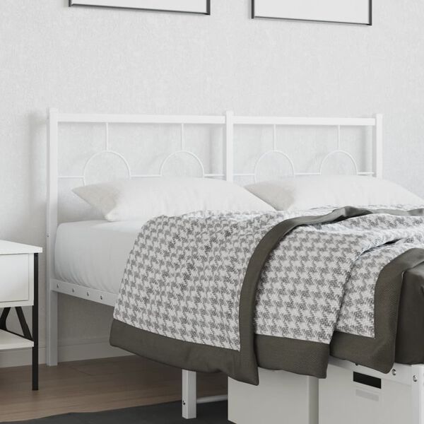 vidaXL T&ecirc;te de lit de remplacement m&eacute;tal blanc 140 cm