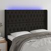vidaXL T&ecirc;te de lit &agrave; LED Noir 147x16x118/128 cm Tissu
