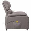 vidaXL Fauteuil de massage Taupe Tissu