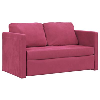 vidaXL Canapé-lit 2 en 1 rouge bordeaux 122x204x55 cm velours