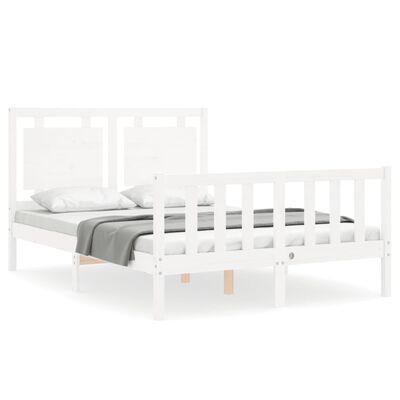 vidaXL Cadre de lit sans matelas blanc 140x200 cm bois de pin massif