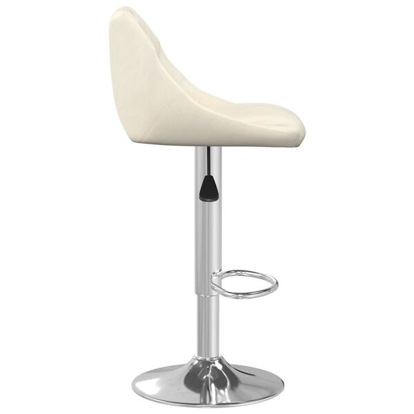 vidaXL Tabouret de bar Crème Velours