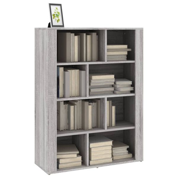 vidaXL Buffet Sonoma gris 80x30x106 cm Bois d'ing&eacute;nierie