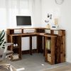 vidaXL Bureau avec lumi&egrave;res LED vieux bois bois d'ing&eacute;nierie