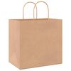 vidaXL Sacs en papier 50 pcs avec poign&eacute;es marron 26x17x25 cm