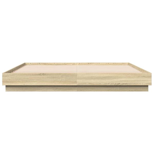 vidaXL Cadre de lit sans matelas ch&ecirc;ne sonoma 200x200 cm