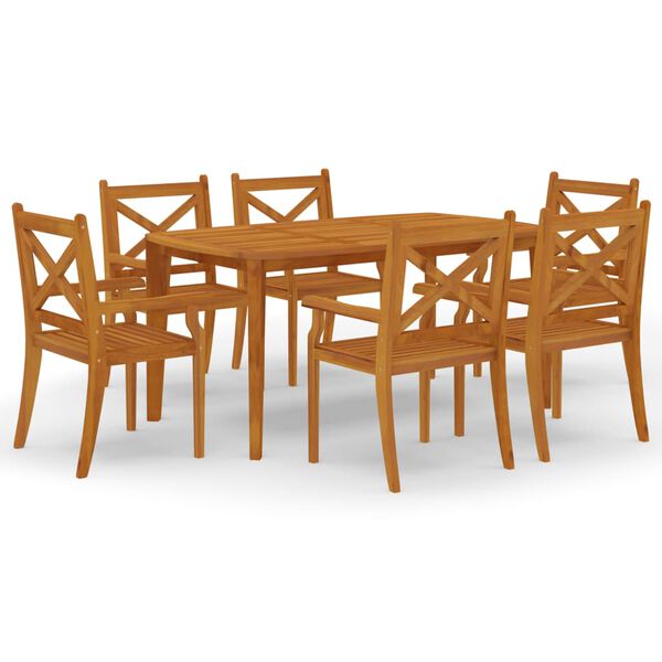 vidaXL Ensemble &agrave; manger de jardin 7 pcs Bois d'acacia solide