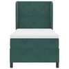 vidaXL Lit &agrave; ressorts avec matelas Vert fonc&eacute; 200 x 90 cm Polyester