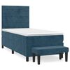 vidaXL Sommier &agrave; lattes de lit avec matelas Bleu fonc&eacute; 100x200 cm
