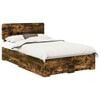 vidaXL Cadre de lit Ch&ecirc;ne fum&eacute; 120 x 190 cm Bois d'ing&eacute;nierie