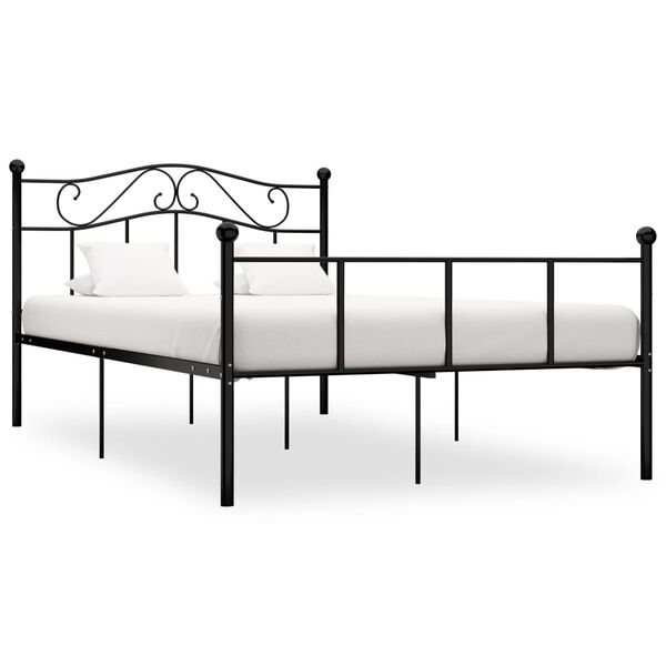 vidaXL Cadre de lit sans matelas noir m&eacute;tal 140x200 cm