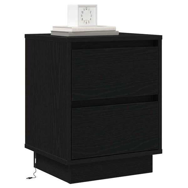 vidaXL Cabinet de chevet avec tiroir Ch&ecirc;ne noir 39 x 34,5 x 50 cm