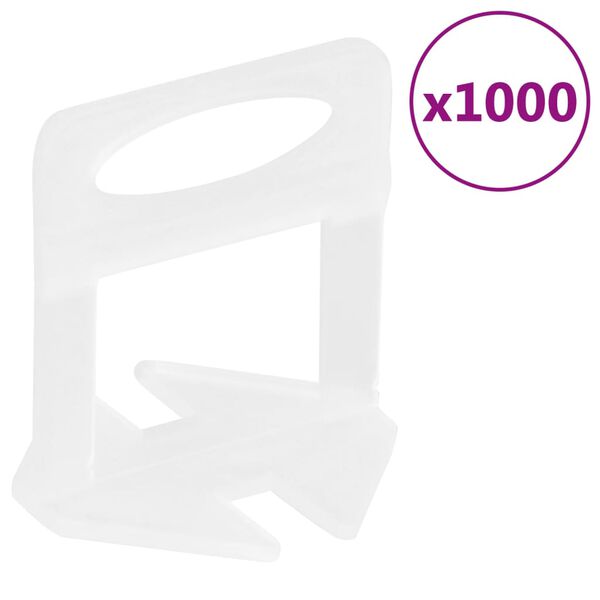 vidaXL Clips de nivellement de carreaux 1000 pcs 1 mm