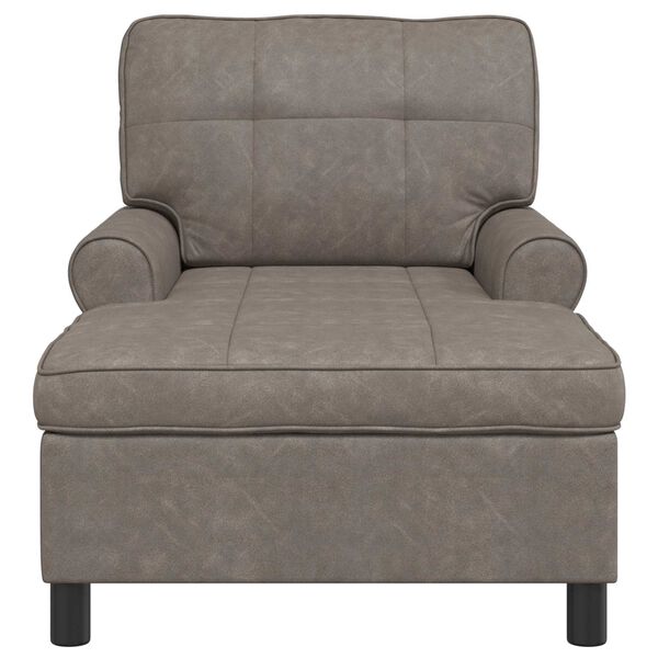 vidaXL Chaise longue avec coussin Gris 91 x 157 x 91 cm PU antique