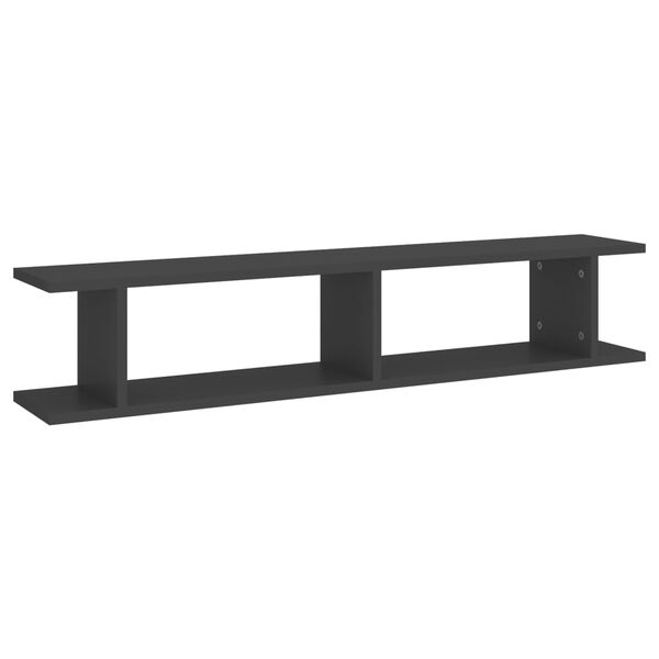 vidaXL &Eacute;tag&egrave;res murales 2 pcs gris 105x18x20 cm bois d'ing&eacute;nierie