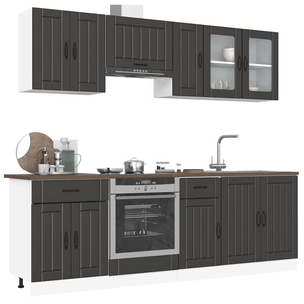 vidaXL Ensemble d'armoires de cuisine 8 pcs Kalmar bois d'ing&eacute;nierie
