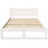 vidaXL Cadre de lit avec t&ecirc;te de lit Blanc 135 x 190 cm Pin massif