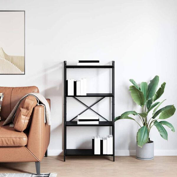 vidaXL &Eacute;tag&egrave;re Ch&ecirc;ne noir 40 x 30 x 85 cm Bois d'ing&eacute;nierie