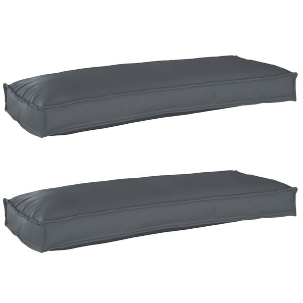 vidaXL Set de coussins de palette 2 pcs Anthracite 100 x 40 x 8 cm