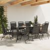 vidaXL Chaises de jardin pliables lot de 8 en acier et textil&egrave;ne
