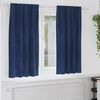 vidaXL Rideaux occultants 2 pcs Bleu fonc&eacute; 140 x 175 cm Velours