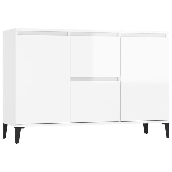 vidaXL Buffet blanc brillant 102x35x70 cm bois d'ing&eacute;nierie